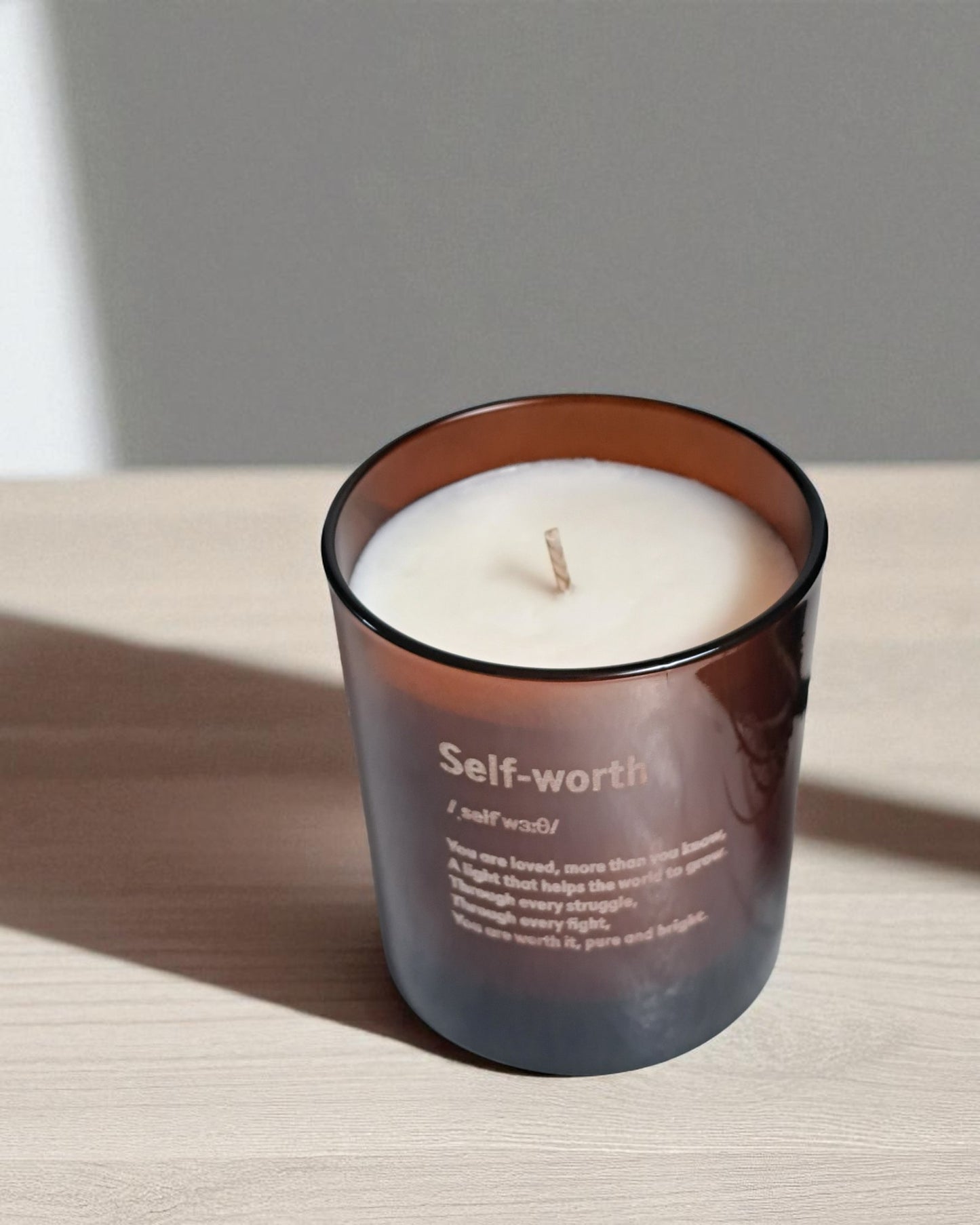self-worth scented candle bois the santal fragrance mindful candle ricn'gus candles