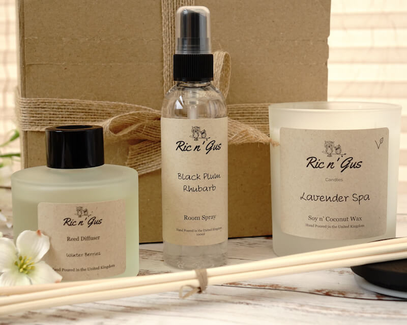 Candle, Reed Diffuser & Room Spray Gift Set Ric n'Gus Candles
