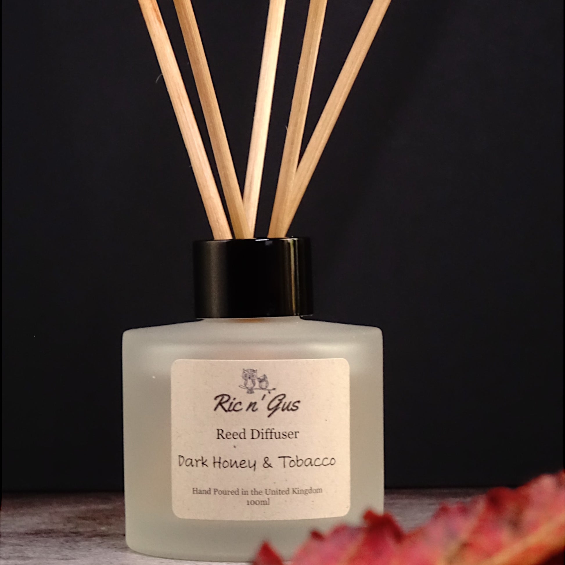 luxury highly scented dark honey and tobacco reed diffuser ric n'gus candles