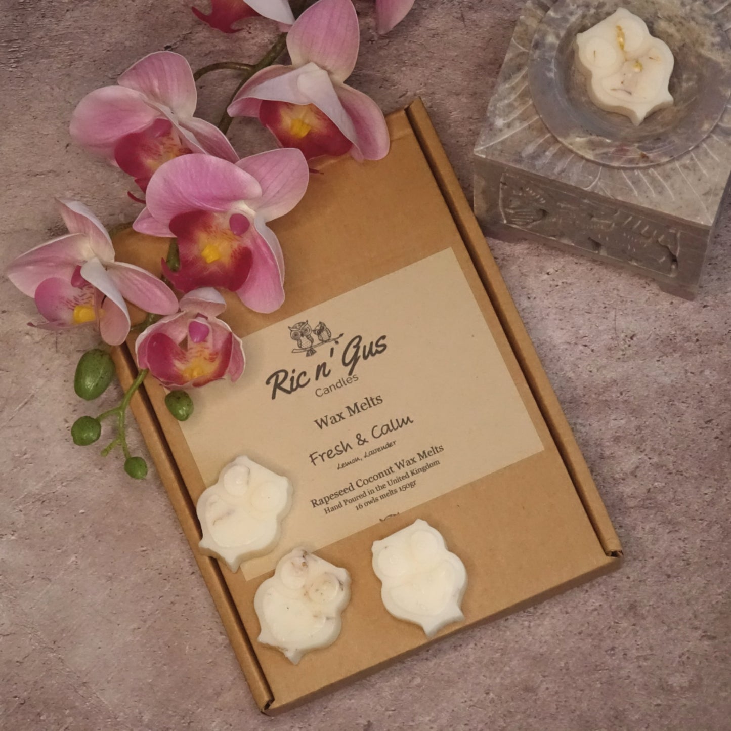 natural highly scented wax melts ric n'gus candles fresh and calm lemon and lavender 1