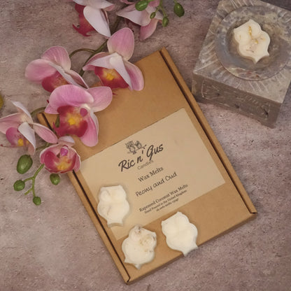 natural highly scented wax melts ric n'gus candles peony and oud 1