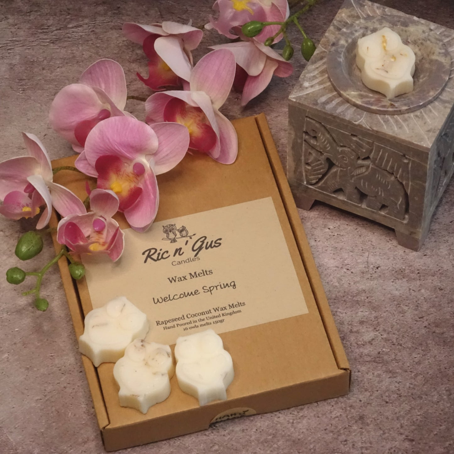 natural highly scented wax melts ric n'gus candles welcome spring 1