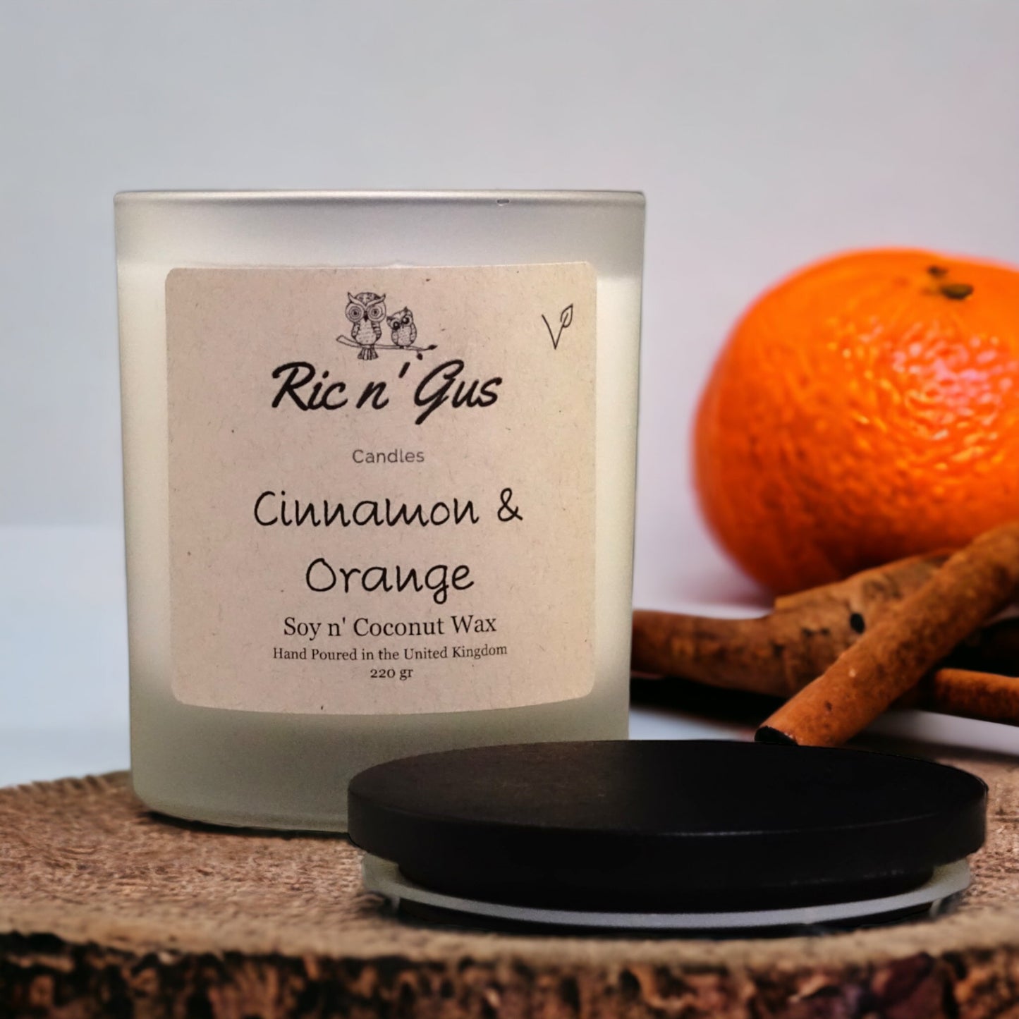 Cinnamon and Orange Soy Wax Candle, Long Lasting