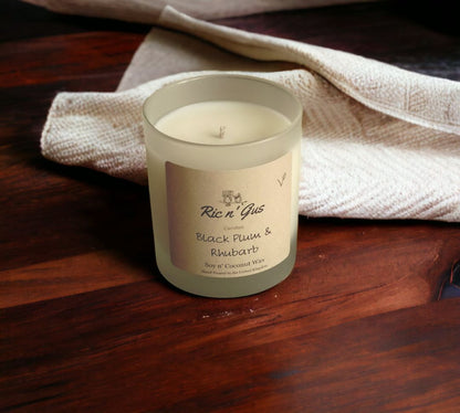 Black Plum & Rhubarb Candle - Soy & Coconut Wax