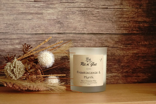 Frankincense & Myrrh Scented Candle - Soy & Coconut Wax Ric n'Gus Candles