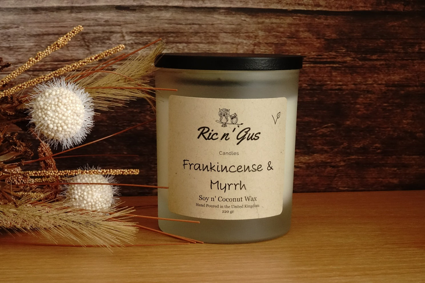 Frankincense & Myrrh Scented Candle - Soy & Coconut Wax Ric n'Gus Candles