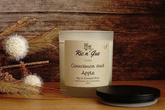 Cinnamon & Apple Scented Candle - Soy & Coconut Wax Ric n'Gus Candles