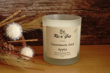 Cinnamon & Apple Scented Candle - Soy & Coconut Wax Ric n'Gus Candles