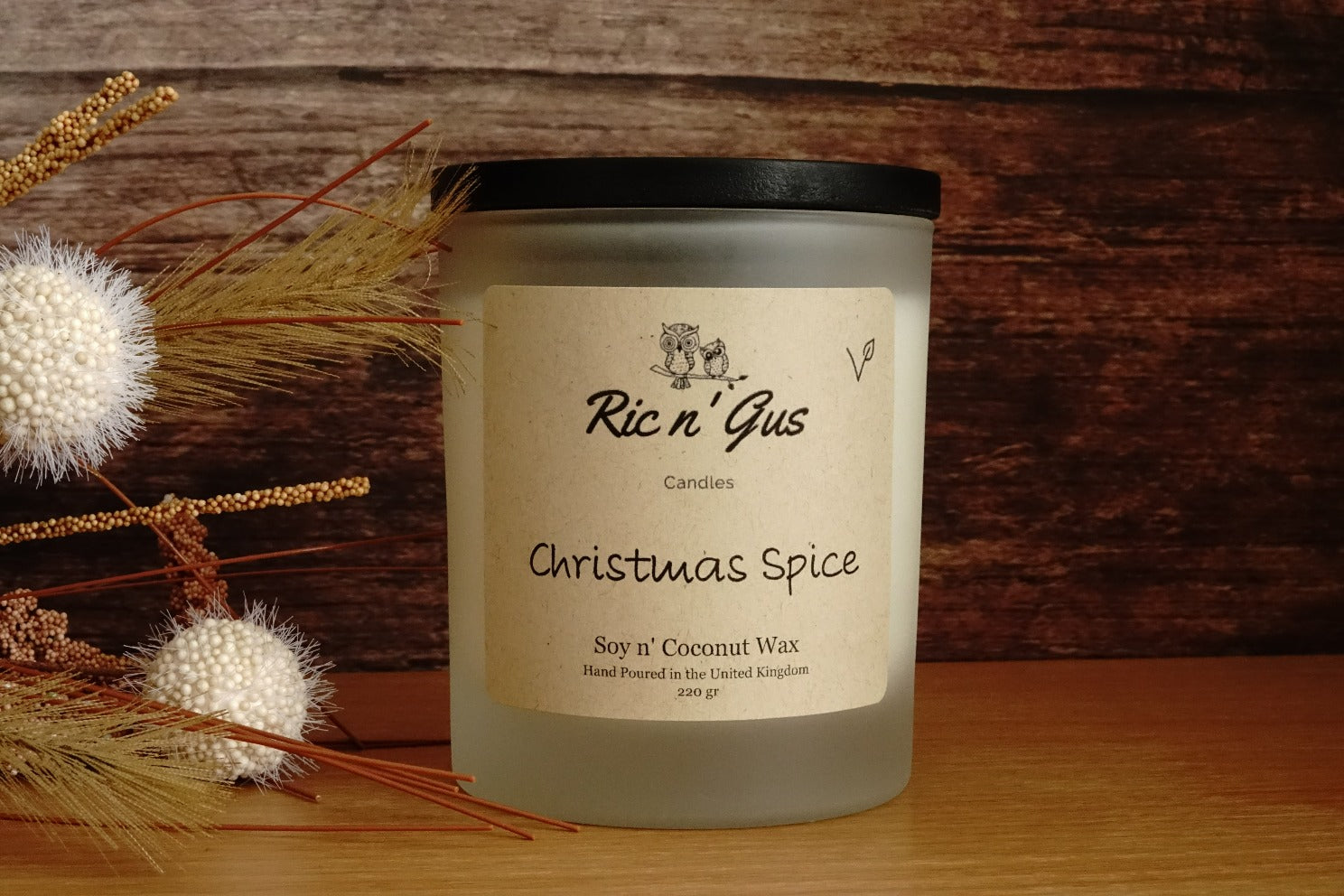 Christmas Spice Scented Candle - Soy & Coconut Wax Ric n'Gus Candles