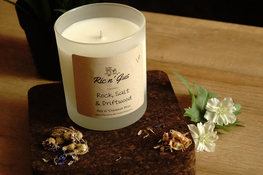 Rock Salt & Driftwood Candle - Soy and Coconut Wax Ric n'Gus Candles
