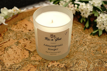 Lemongrass & Ginger Candle - Soy & Coconut Wax Ric n'Gus Candles