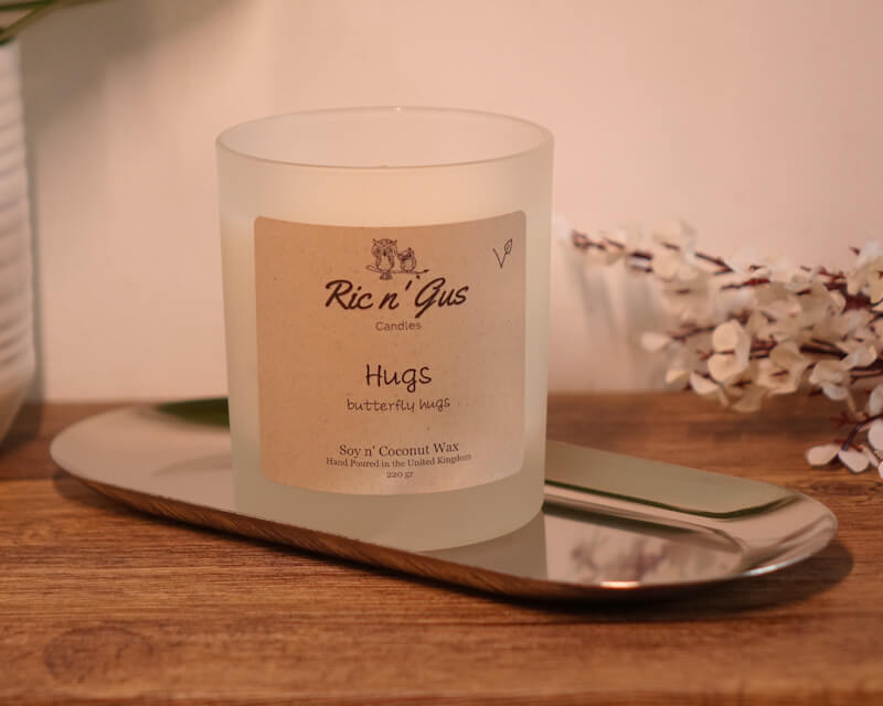 Hugs Scented Candle (Butterfly Hugs) Soy & Coconut Wax Ric n'Gus Candles