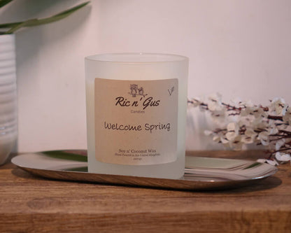 Welcome Spring Scented Candle Soy & Coconut Wax Ric n'Gus Candles